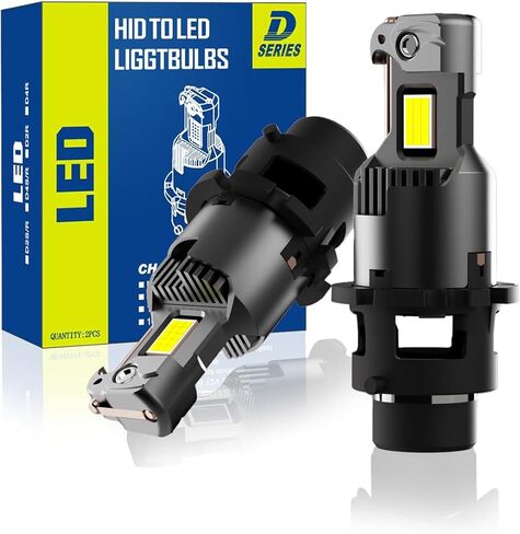 مصابيح LED D2S D2R، سطوع 24000 لومن 600%، ضوء أبيض بارد 6000 كلفن، مصابيح ضباب التوصيل والتشغيل، استبدال زينون HID، 85122 66240 66040 طقم تحويل لمبة الضباب - حزمة من 2 in Saudi Arabia