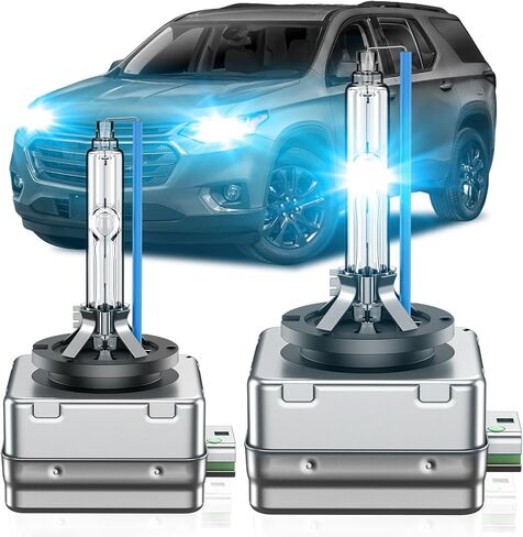 D3S HID Bulb Fit for Chevy Bolt EV Blazer Traverse 2018-2021 OEM 4300K 35W Projector D3S Xenon Headlight Bulbs Replace, 8000K Blue Super Bright D3SC1 Bi-xenon Headlamp, Pack of 2 in Kuwait