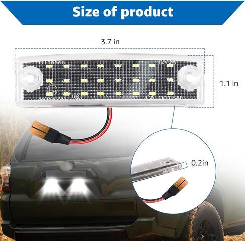 LED License Plate Light Lamp Assembly for 1996-2024 Toyota 4Runner, 2008-2022 Sequoia,6000K White(2PCS) in Kuwait
