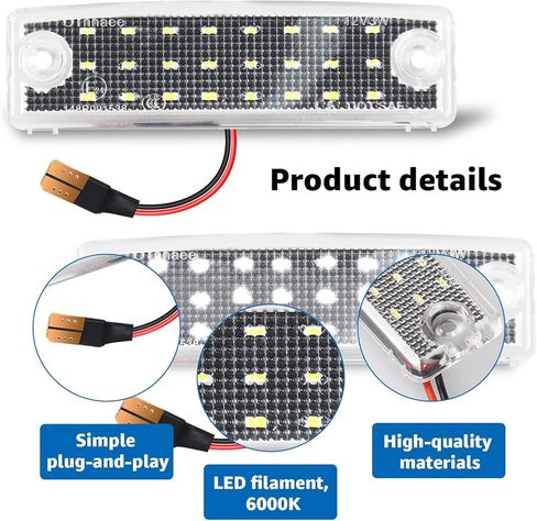 LED License Plate Light Lamp Assembly for 1996-2024 Toyota 4Runner, 2008-2022 Sequoia,6000K White(2PCS) in Kuwait