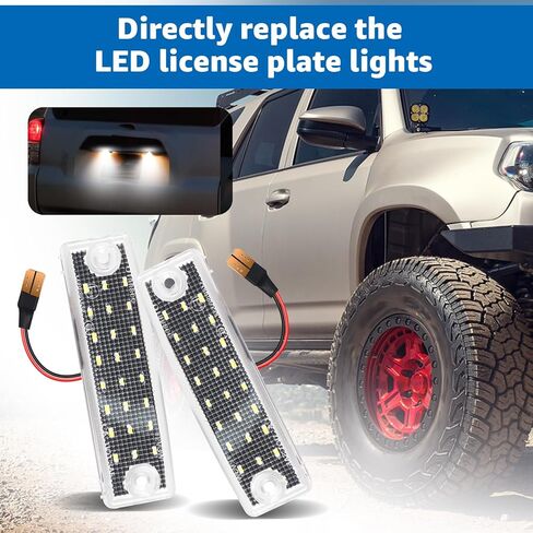 LED License Plate Light Lamp Assembly for 1996-2024 Toyota 4Runner, 2008-2022 Sequoia,6000K White(2PCS) in Kuwait