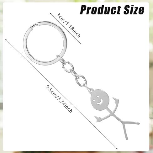 nogeqi 2 جهاز كمبيوتر شخصى مضحك المفاتيح، هدايا الاصبع الوسطى، سلاسل المفاتيح باردة شخصية للرجال، الفولاذ المقاوم للصدأ الاصبع الوسطى مفتاح سلاسل هدايا الصداقة للنساء مزحة الأزواج أصدقاء (أسود فضي) in Kuwait