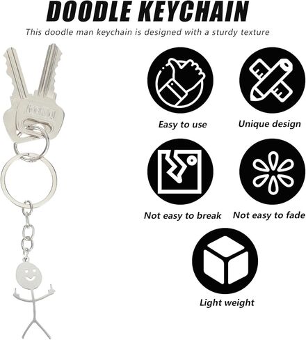 nogeqi 2 جهاز كمبيوتر شخصى مضحك المفاتيح، هدايا الاصبع الوسطى، سلاسل المفاتيح باردة شخصية للرجال، الفولاذ المقاوم للصدأ الاصبع الوسطى مفتاح سلاسل هدايا الصداقة للنساء مزحة الأزواج أصدقاء (أسود فضي) in Kuwait