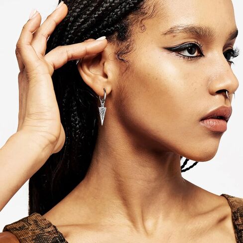 HZMAN Stainless Steel Celtic Knot Spike Dangle Hoop Earrings for Women Men - Small Hoop with Vintage Intricate Weave Pendant, Durable Edgy Fashion Jewelry in Saudi Arabia