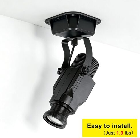 LED Logo GOBO Projector with Manual Zoom DJ Effect Light Including Free Custom Glass GOBO to Project Image for Hotel Company Store Wedding Advertising Indoor Use (Black) in Kuwait