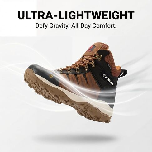 أحذية عمل SUREWAY للرجال مقاس 6 بوصات مقاومة للماء وناعمة عند الأصابع - مصنفة EH، مقاومة للزيت والانزلاق | جلد محبب بالكامل، برباط | أحذية أمان صناعية مريحة وخفيفة الوزن للأسقف والصيد in Kuwait