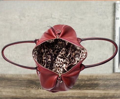 15.6 Inch Laptop Tote Bag for Women, Genuine Leather Vintage Work Briefcase with Shoulder Strap for Office and Commute in Kuwait