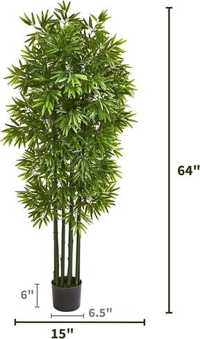 Nearly Natural 64" Bamboo Artificial Green Trunks UV Resistant (Indoor/Outdoor) Silk Trees in Saudi Arabia