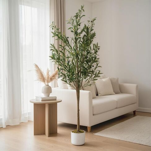 شجرة زيتون صناعية من GarveeHome بطول 5.2 قدم، شجرة زيتون اصطناعية داخلية مع زارع أبيض، 34 فاكهة وأوراق واقعية، شجرة وهمية حديثة للمنزل والمكتب وفناء الديكور هدية in Saudi Arabia