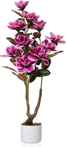 3 FT Orchid Artificial Tree with White Pot, 37.4inch Tall Pink Fake Orchid Flowers Faux Orchid Plants Tree with Lifelike Flowers and Leaves, for Home Office Coffee Table Centerpiece Modern Decoration in Kuwait