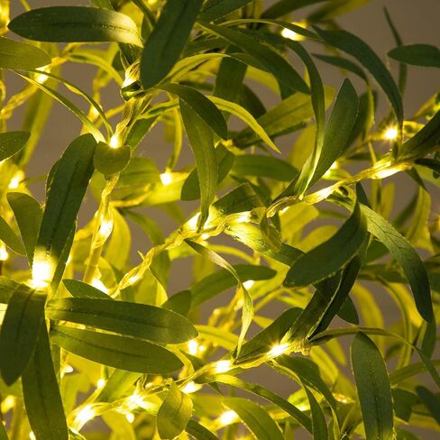 شجرة زيتون صناعية طبيعية تقريبًا بطول 6 أقدام مع 420 مصباح LED أبيض دافئ، ديكور منزلي داخلي لشجرة زيتون صناعية، شجرة وهمية مضاءة مسبقًا مع فواكه نابضة بالحياة وحامل قاعدة قوي in Saudi Arabia