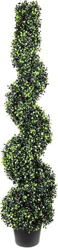 Artificial Boxwood Spiral Tree with Planter 5ft Fake Plants Faux Tree Indoor for Home Decor Living Room Decor in Kuwait