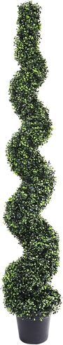 Artificial Boxwood Spiral Tree with Planter 5ft Fake Plants Faux Tree Indoor for Home Decor Living Room Decor in Kuwait