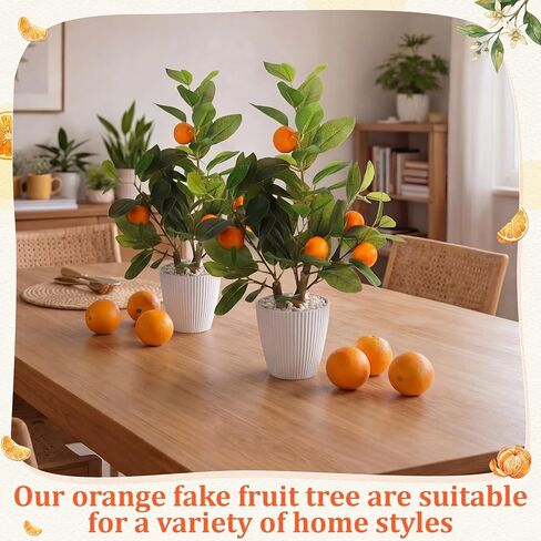 4 Pack Artificial Orange Potted Plants 19.7 Inches Fake Orange Tree Simulation Realistic Fruit Plant with Pot Faux Tree Indoor Decoration for Home Office Living Room Table Desk in Kuwait