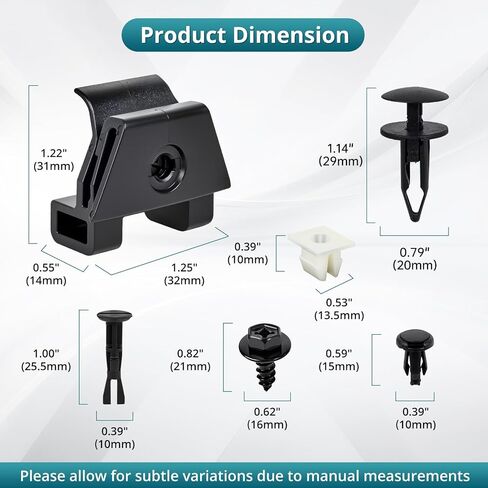 مجموعة مشابك تثبيت المصد الأمامي، متوافقة مع to-yota Corolla 2009-2019، تحل محل 15078238 1507-8238، 17 حزمة in Kuwait