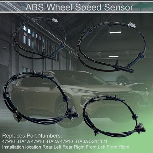 4 قطعة مستشعر سرعة العجلات ABS متوافق مع 2014-2018 لنيسان ألتيما 2016-2020 لاستبدال نيسان ماكسيما مع مستشعر ABS 47910-3TA1A 47910-3TA2A in Kuwait