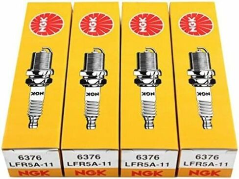 NGK V-Power Spark Plug LFR5A-11 6376 (عبوة من 4) iX35 Santa Fe QX 56 Magentis Almera Primera Reach 26.5 مم حجم سداسي 16 مم فجوة 1.1 مم ألومنيوم: 18-21.6 رطل قدم. in Kuwait