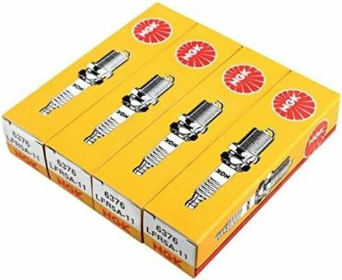 NGK V-Power Spark Plug LFR5A-11 6376 (عبوة من 4) iX35 Santa Fe QX 56 Magentis Almera Primera Reach 26.5 مم حجم سداسي 16 مم فجوة 1.1 مم ألومنيوم: 18-21.6 رطل قدم. in Kuwait