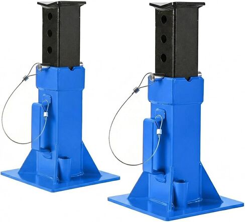 2 Pack Heavy-Duty 22-Ton Pin Lock Jack Stands, 13-19.68 Inch Quick-Adjust Height, Professional Garage Equipment for Supporting Trucks, RVs, Trailers & Automotive Vehicles, Blue in Kuwait