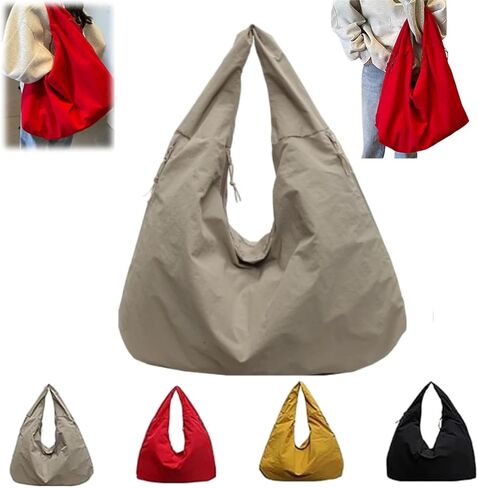 Women's Solid Color Textured Draped Tote Bag, Large Capacity Fashion Versatile Shoulder Bag in Saudi Arabia