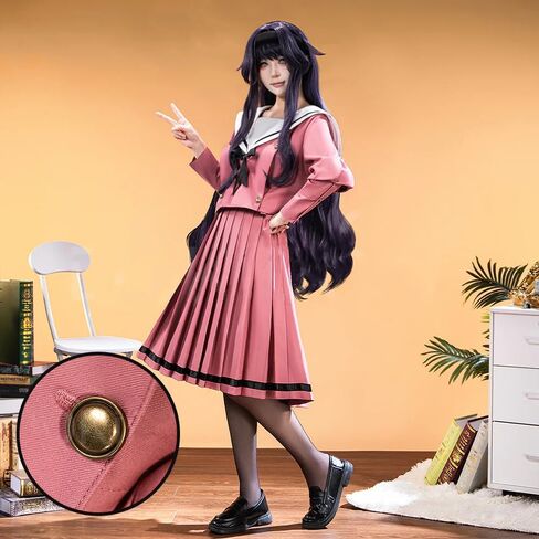 تزهر الزهرة العطرة بكرامة زي المدرسة الياباني الوردي للنساء، أزياء تنكرية لحفلات الهالوين in Kuwait