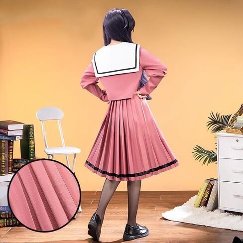 تزهر الزهرة العطرة بكرامة زي المدرسة الياباني الوردي للنساء، أزياء تنكرية لحفلات الهالوين in Kuwait