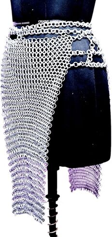تنورة الورك المصنوعة من الألومنيوم من Chainmail، غلاف درع شبكي معدني فضي للمهرجانات والحفلات التنكرية والزي القوطي in Saudi Arabia