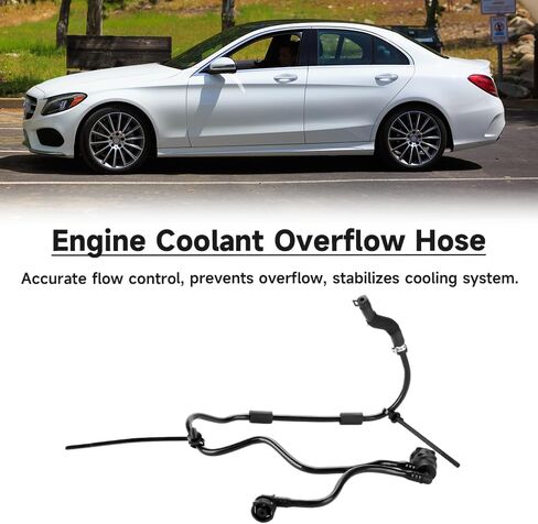 خرطوم تجاوز سائل تبريد المحرك - خرطوم تبريد المشعات لسيارة Mercedes-Benz C300 2015-2018 / C350e 2016-2018 - يستبدل A2055012625 | المطاط الأسود in Saudi Arabia