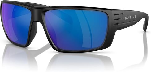 نظارات شمسية Native XD9014 Griz، مستقطبة عاكسة باللون الأسود/الأزرق غير اللامع، 66 ملم in Kuwait