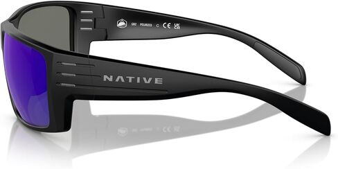 نظارات شمسية Native XD9014 Griz، مستقطبة عاكسة باللون الأسود/الأزرق غير اللامع، 66 ملم in Kuwait