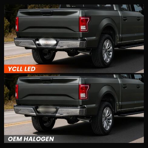 YCLL LED أضواء لوحة الترخيص تناسب Ford F150 2015-2023 F-150 Raptor 2015 Up (في انتظار الحصول على براءة اختراع)، مصد خلفي فائق السطوع على شكل X LED، عدسات مدخنة in Kuwait