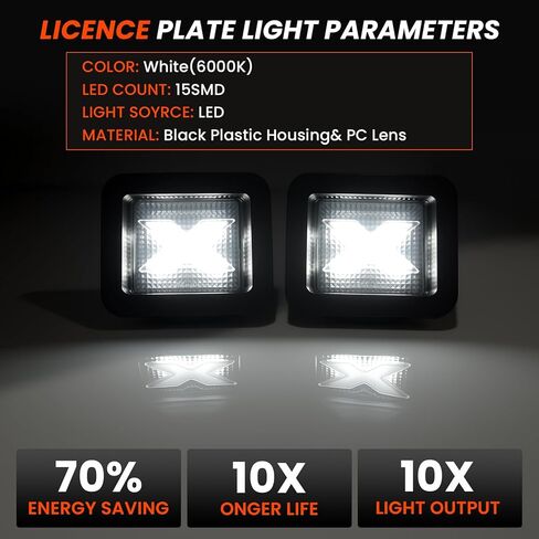 YCLL LED أضواء لوحة الترخيص تناسب Ford F150 2015-2023 F-150 Raptor 2015 Up (في انتظار الحصول على براءة اختراع)، مصد خلفي فائق السطوع على شكل X LED، عدسات مدخنة in Kuwait
