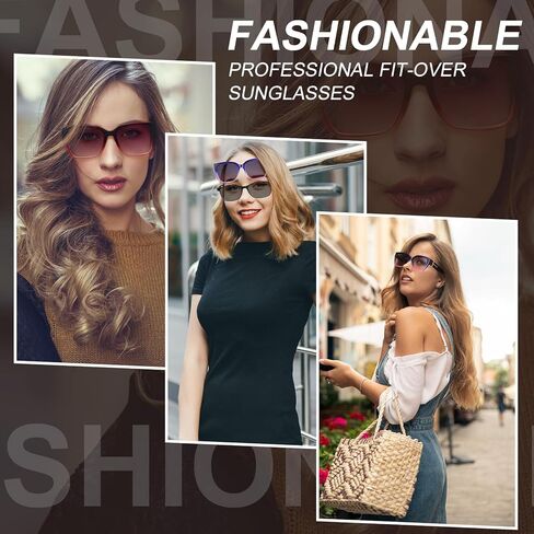 JATEBI 2 Pack Polarized Fit Over Glasses Sunglasses for Women Men Trendy Oversized Wear Over Sun Glasses with UV400 Protection in Kuwait