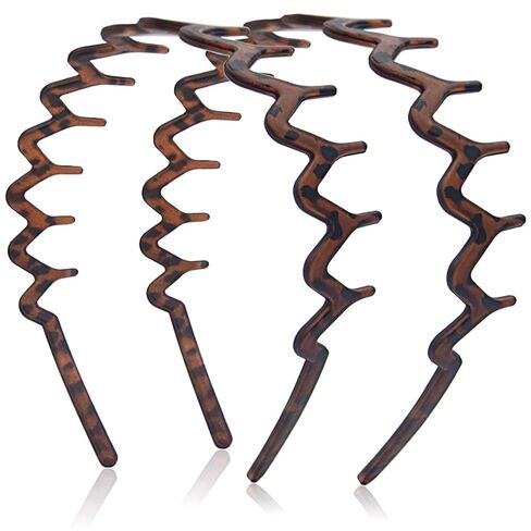 Zig Zag Headbands for Women Men, Non-slip Plastic Wavy Headband with Teeth Comb Hairbands Classic 90s Hair Accessories 2pcs in Kuwait