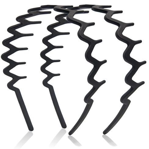 Zig Zag Headbands for Women Men, Non-slip Plastic Wavy Headband with Teeth Comb Hairbands Classic 90s Hair Accessories 2pcs in Saudi Arabia