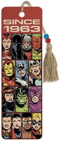 مجموعة الإشارات المرجعية Retro Marvel - حزمة تحتوي على 3 إشارات مرجعية تتميز بملصقات Spiderman وAvengers Plus | اللوازم المدرسية للكتاب الهزلي من Marvel للأولاد والأطفال والمراهقين والبالغين in Saudi Arabia