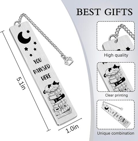 Cat Bookmark for Women Cat Gifts for Women Funny Gifts for Cats Lovers Book Lovers Gift for Women Cats Themed Gift for Bookish Reader Birthday Christmas Ideas Cute Reading Accessories Bookmarks in Kuwait