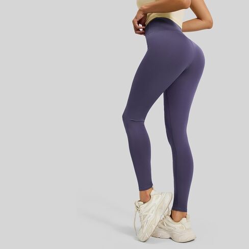 High Waisted Naked Feeling Workout Leggings - Buttery Soft No Front Seam Yoga Pants in Saudi Arabia
