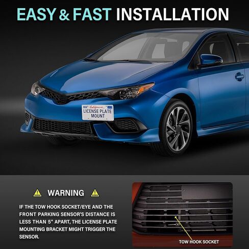 لا يوجد مثقاب أمامي لخطاف سحب لوحة الترخيص متوافق مع إطارات لوحة الترخيص الأمامية Kia Stinger لعام 2018، مجموعة تركيب لوحة الترخيص الأمامية، ملحقات علامة السيارة in Kuwait