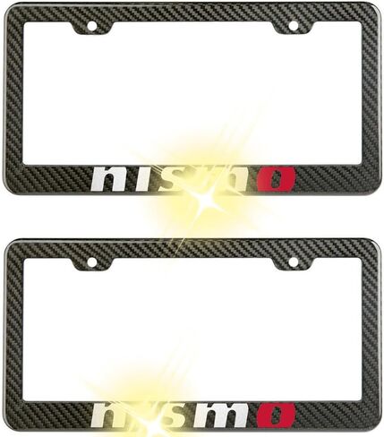 2X Carbon Fiber License Plate Frame Power Sport Car forNismo Vehicles, Plastic in Kuwait