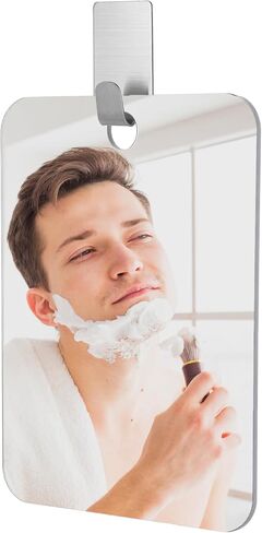 Anti Fog Shower Mirror Fogless for Shaving 5.1×6.7 Inch Shatterproof Shower Shave Mirror for Men No Fog Free Holder Small Wall Mounted Bathroom Accessories in Saudi Arabia