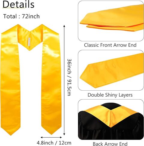 GraduationMall 24 Pieces 72 Inch Plain Graduation Stole Bulk Sublimation Blank Honor Graduation Sash Unisex Adult in Saudi Arabia