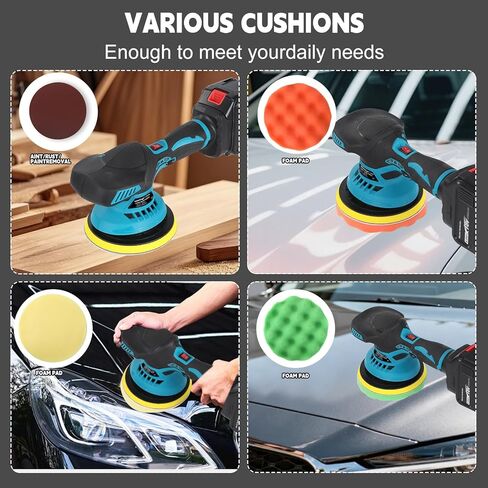 Cordless Car Buffers Polishers Kit for Makita Battery,6 Inch Orbital Polisher,6 Variable Speed, Portable Polishing Waxer Machine for Car Detailing Waxing Buffer Sander in Kuwait
