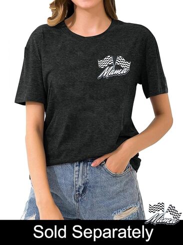 Racing Birthday Party Matching Shirt Mom and Dad Car Racer Couple T Shirt Checkered Flag Short Sleeve Tee Tops in Saudi Arabia