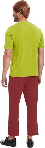 مجموعة أزياء الهالوين التنكري للرجال الكلاسيكيين لشخصيات كرتونية، شعر مستعار بني، تي شيرت أخضر وسروال بني in Kuwait