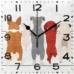 Naanle Chic 3D White Marble Stone Print Square Wall Clock, 8 Inch Battery Operated Quartz Analog Quiet Desk Clock for Home,Office,School in Saudi Arabia