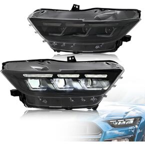 Headlights for 2015-2017 Ford Mustang V6/GT/GT Premium/EcoBoost/EcoBoost Premium All Mode & 2016-2020 Shelby GT350/GT350R/GT500 Headlamp Front Head Light Triple Beam in Saudi Arabia