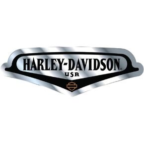 ملصق ألومنيوم Harley-Davidson Debossed V-Tank - فضي وأسود - 5 × 7 بوصة. in Kuwait