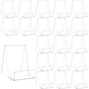 20 عبوة من حامل عرض الكتب الأكريليك، حامل حامل شفاف مقاس 4 بوصات، حامل كمبيوتر لوحي سميك شفاف لعرض الكتب والصور والأجهزة اللوحية والأقراص المضغوطة والأعمال الفنية والصحف والمجلات in Kuwait