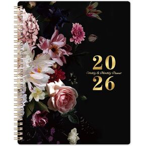 2026 Planner - 8" x 10", Weekly and Monthly Planner, JAN. - DEC. 2026, 2026 Calendar/Planner Spiral Bound with Sturdy Cover, Plastic Coated Monthly Tabs, Thick Paper in Kuwait
